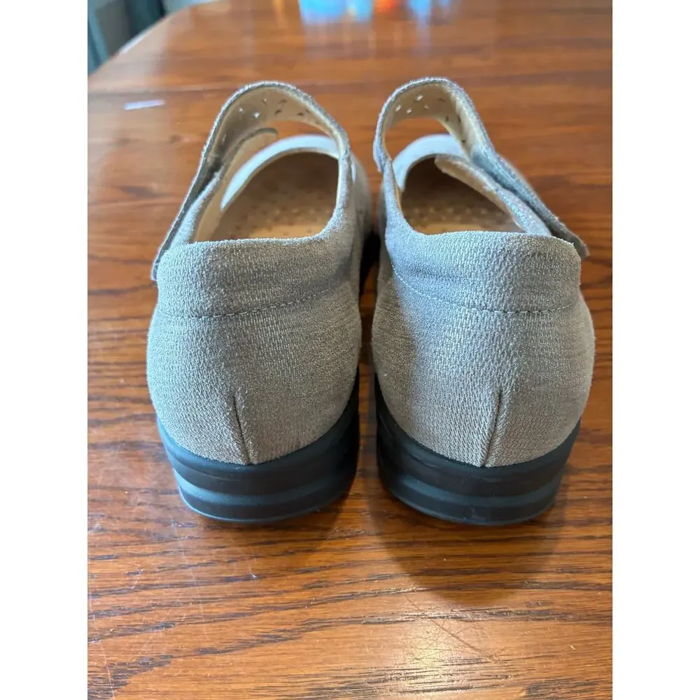 Finn Comfort Anzio Mary Jane Metallic Gray Taupe Size 7